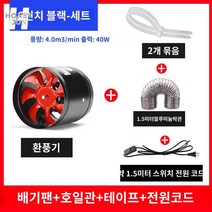 환풍기 공업용 공장 휀 배기 송풍기 주방 키친 배풍기, 6인치-블랙색 패키지  코드 스위치