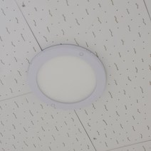 LED 6인치 원형 엣지 직부등 15W 주광색 무타공 슬림 조명, 하얀빛 15W