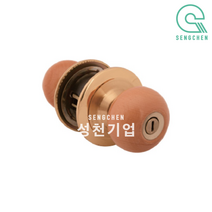 금강산업 원형 도어락(000B-Series)(목문용) (1BOX), 침실용, 유광, 적갈색