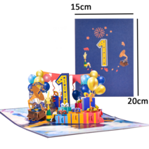 원카드 포커 용 핸드메이드 팝업 아내 남편 베이비 샤워 3D 인사말 생일 선물, 19 birthday card