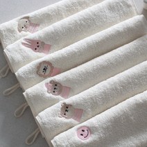 무염 모달 동물 어린이집 자수수건 고리 아기손수건 준비물 골고루 5장 6장, 골고루 6장
