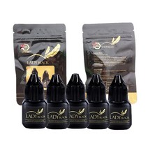 5/10 병 레이디 블랙 속눈썹 연장 접착제 스카이 존 건조 인조 저자극 5ml, [01] 5pcs Lady black