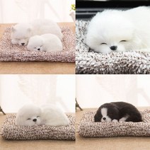 강아지 고양이 모형 차량 인테리어 소품, 흰강아지