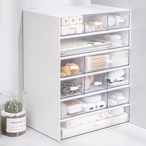 쌓아올리는 서랍함 미니서랍 수납함 책상정리 정리함 플라스틱 칸막이 멀티박스 수납, 핑크 1칸
