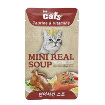 더캣츠 미니리얼 스프 연어 치킨 스프 40g 고양이 수분 간식 캔 북어 가다랑어 삼계탕, 연어 치킨 40g