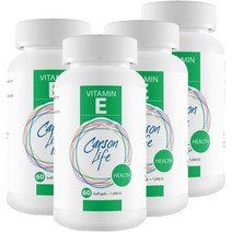 카슨 라이프 비타민 E 보충제 1000 IU - 4 팩 - 240 소프트 젤 - 강력한 근육 조직과 면역 체계를 위한 - 건강해 보이는 피부 심장 건강 및 면역 지지를 위한 -, 4 Pack