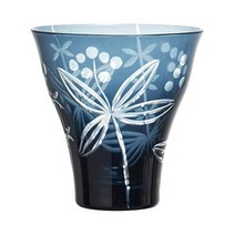 도요사사키 키누타쿠사 키리코 글라스 텀블러 블루 350ml 일본 니혼슈 술잔 유리컵, 350ml 텀블러_블루