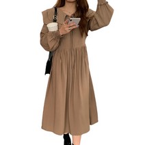 데이홀릭 더블카라 무지 롱원피스