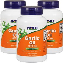 나우푸드 갈릭 오일 1500mg 소프트젤, 250개입, 3개