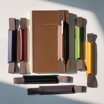 꼼꼬미 실로펜2 고등학생 중학생 대학생 특이한 가죽 펜슬파우치 필통, 올리브 그린