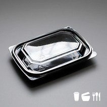 GD001 일회용반찬용기 검정 블랙 (1000세트) 몸통 뚜껑 마른반찬, 몸통1000개+뚜껑1000개