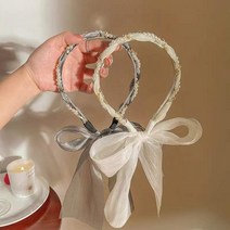 온리정 꽈배기 머리띠 진주 큐빅 꼬임 리본 헤어밴드 쉬폰 머리띠