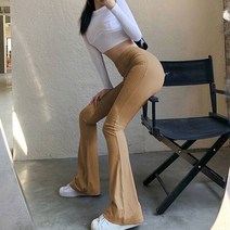 여성 댄스복 간지나는 댄스걸 조거팬츠MEXZT 스트리트웨어 여성 바디콘 플레어 팬츠 하이웨이스트 탄성 솔