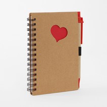 친환경볼펜 디자인수첩 학생수첩 크라프트 볼펜수첩 하트