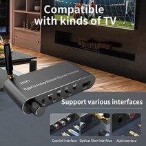 블루투스 동글 Tebe 5.1 수신기 송신기 오디오 어댑터 U 디스크 재생 동축/광학 to 3.5MM Aux RL DAC 변환기 원격 제어