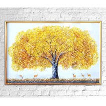 화사한 화이트 보석 황금돈나무액자 돈나무그림