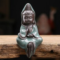 미니 불상 장군 부처상 Ge 가마 오픈 피스 세라믹 그림 작은 작은 석불 달마 아기 동자, 게 야오 피아오 쭈오 샤오 관음