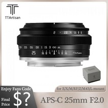 TT artisan 아티산 TTArtisan APSCMF 물메즈 소 A6000 A7III A7S 지 XA1 니 M1 콘 Z6 시 FPL 이 T용 25mm F2.0, 캐논 RF, 02 캐논 RF