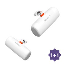 1+1 스피디 도킹형 미니 보조배터리 5000mAH, PD 20W C타입+C타입(화이트)