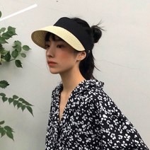 [엔비쥬] 엔비 블랙모던썬캡 여성 여름 썬캡 모자 밀짚