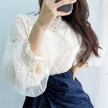 도도스타일 렌느 플라워 레이스 로맨틱 블라우스