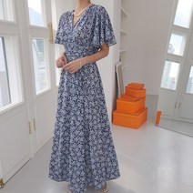 하이데일리 빅사이즈 뉴 스판 플라워 랩 롱원피스