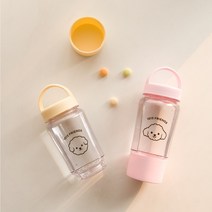 강아지 물병 휴대용 물통 산책 보틀 애견 반려견, 비숑 물병(파스텔 옐로우)