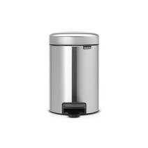 브라반티아 욕실 페달 보관함 3L 0.8갤런 매트 스틸, Matt Steel, 0.8 Gal