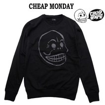 치프 만데이 스웨트 블랙 CHEAP MONDAY 스웨트 라운드 목 긴 소매 트레이너 락 패션 펑크 패션 맨즈 모드계 락계 스트리트계 텔레워크 세련된 코디