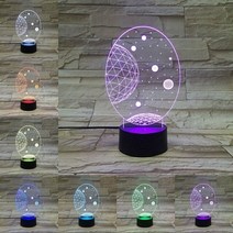 3D 홀로그램 팬 프로젝터 디스플레이 Vcity 은하수 태양계 분위기 램프 LED 전구, C, 원격 16가지 색상