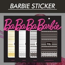 바비 바비네일스티커 레이스네일스티커드라이데칼 네일스티커, 1개, bs17