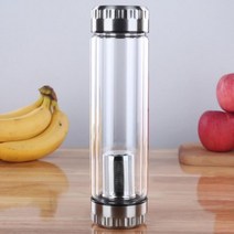 거름망 이중유리 티텀블러 휴대용 차우림 물병 400ml