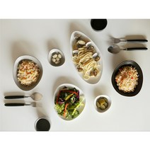 6인 그릇 세트 조약돌 42p (조약돌컵 증정이벤트) 도자기 신혼부부그릇 집들이선물, 05.블랙