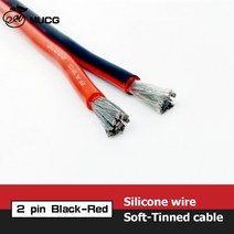 자동차 배터리 배선 실리콘 케이블 레드 블랙 와이어 전기 10awg 8awg 6awg 4awg 2awg 18 16 14 12 10 8 6 awg, [03] 2 Pin Black-Red, [04] 20m, [08] 12 AWG