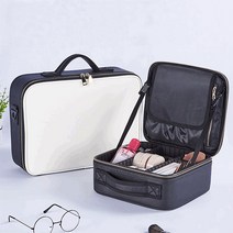 지엔무역 ASSARE 대형 뷰티 메이크업 박스 대용량 화장품 파우치 가방 브러쉬 정리 출장 여행용, 중형