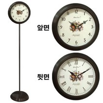 일음쇼핑^^*mGB6053 무소음 양면 스탠드시계 월넛 장미 메탈 형시계 장식 인테리어 거실 가정용 무시계 스탠딩 예쁜일medi^*^, ab*^^선택없는