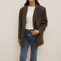 오버핏 헤링본 테일러드 하프 울 자켓 2 colors