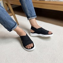 남자 여름 발편한 X 스트랩 밴딩 샌들 푹신한 쿠션 키높이 샌달