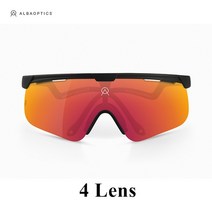 자전거안경 라이딩고글 ALBA OPTICS 델타 편광 사이클링 안경 남녀공용 광변색 스포츠 자전거 고글 낚시 선, 07 black red
