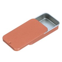 사각 틴케이스 철체 쿠키 선물 포장 정리함 보관함 (대량 제작 문의) 1pc 멀티 사이즈 미니 철 상자 슬라이드 직 빈 통 보관 상자 보석 알약 케이스 휴대 상자, 주황색