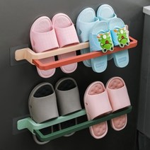 리빙스캔들 욕실화 걸이 욕실 슬리퍼 거치대 물빠짐 정리대 2단, 핑크,그린, 2개입