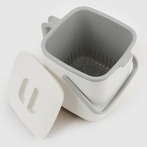 핸들형 대형 음식물 쓰레기통 처리함 보관통 수거 5L 가정용 대용량 주방 자취생용품 집들이선물 신혼부부, 아이보리