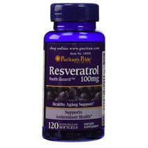 [해외] [Puritans Pride Resveratrol 100 mg] 퓨리탄 프라이드 레스베라스트롤 100mg 120소프트젤, 1개, 1