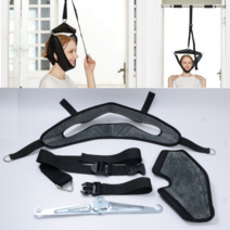 조절형 목 트랙션 거북목 스트레칭 경추 견인기 세트, 풀세트(본품+스틸바)