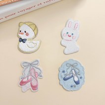 동물&슈즈 자수 와펜 패치 리폼 부자재 접착식, 핑크슈즈, 1개