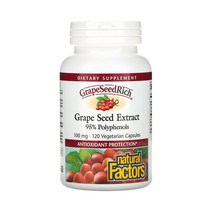 내추럴 팩터스 GrapeSeedRich 포도씨 추출물 100mg 120베지캡슐, 120정, 1개