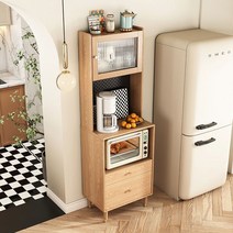 키큰 홈까페수납장 원목 키친 펜트리 홈바 미니오븐 부엌장 커피머신, 60CM 화이트 칼라  (조립식)