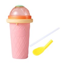 슬러시 기계 메이커 2구 3구 업소용 slushy cup magic slush ice cream machines free cup for 가정용 diy 밀크 쉐이크 water 컵, 분홍색