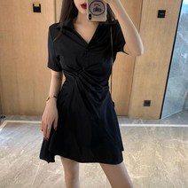 여성 데일리 편한 예쁜 반팔 주름 라인 원피스 치마 URD-017 #3529870ea