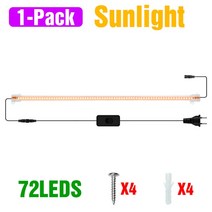 전체 스펙트럼 LED 성장 빛 온실 PhytolLED 식물 모종 UV 램프 꽃 씨앗 실내 재배 조명, [01] 1-Pack Sunlight, [02] UK Plug, [01] 30CM